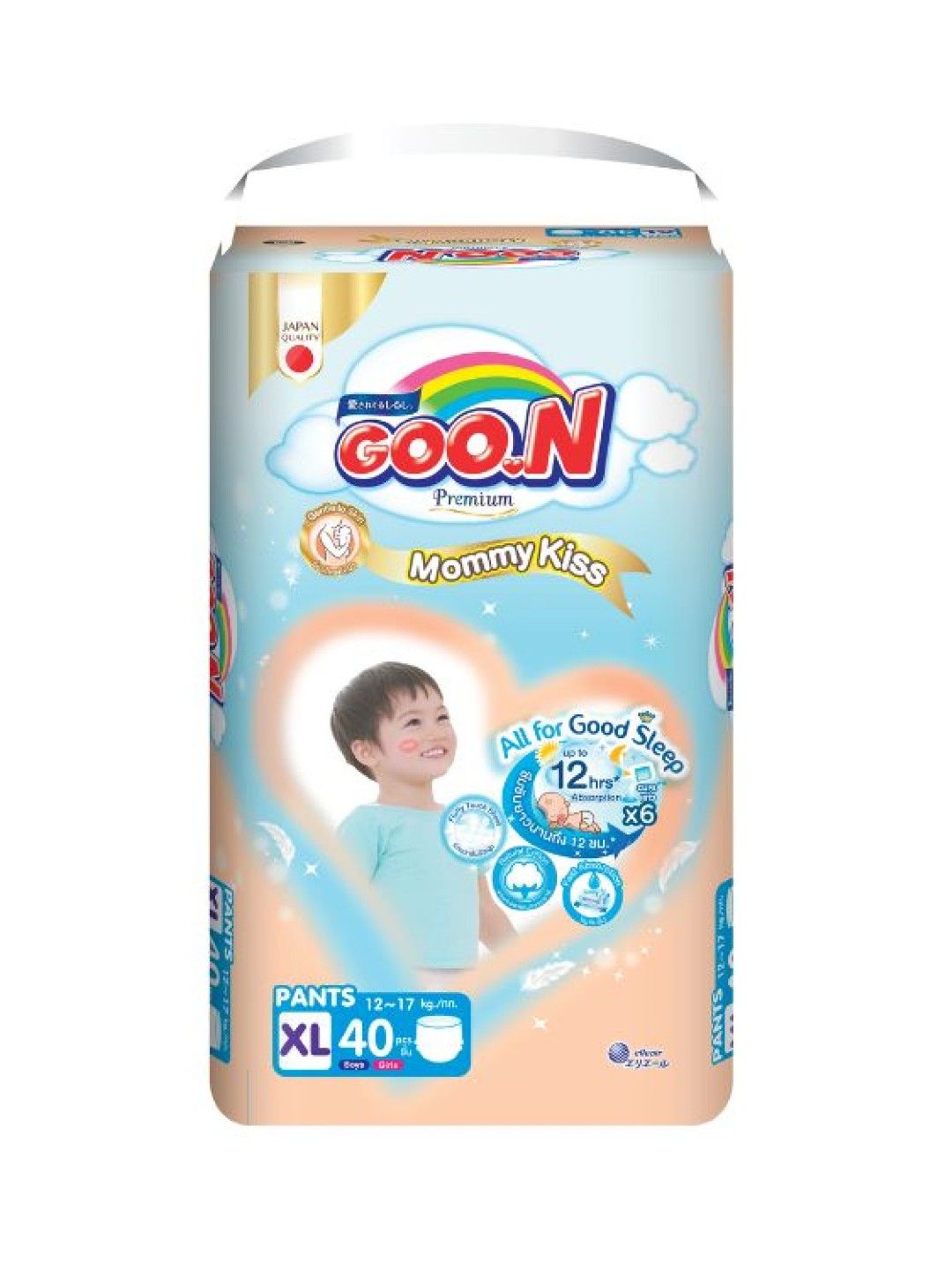 GOO.N Premium Mommy Kiss Diaper Pants XL (40pcs) (No Color- Image 1)