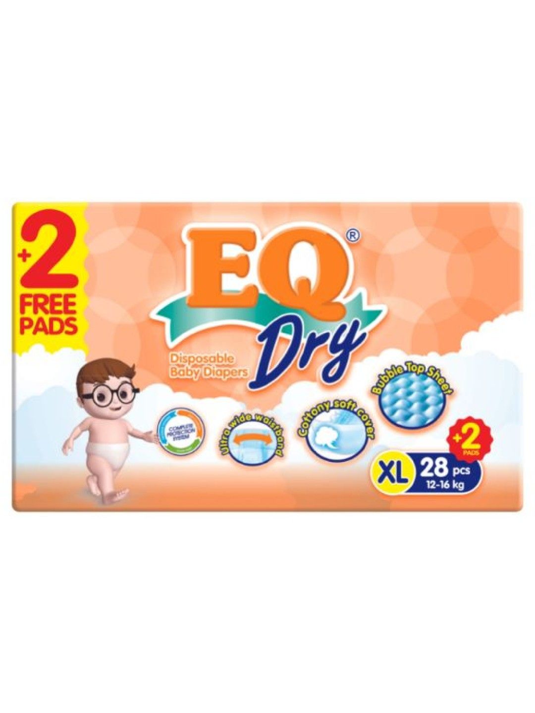 EQ Diapers and Wipes Dry Econo Pack Tape Diaper XL (28 pcs) (No Color- Image 2)