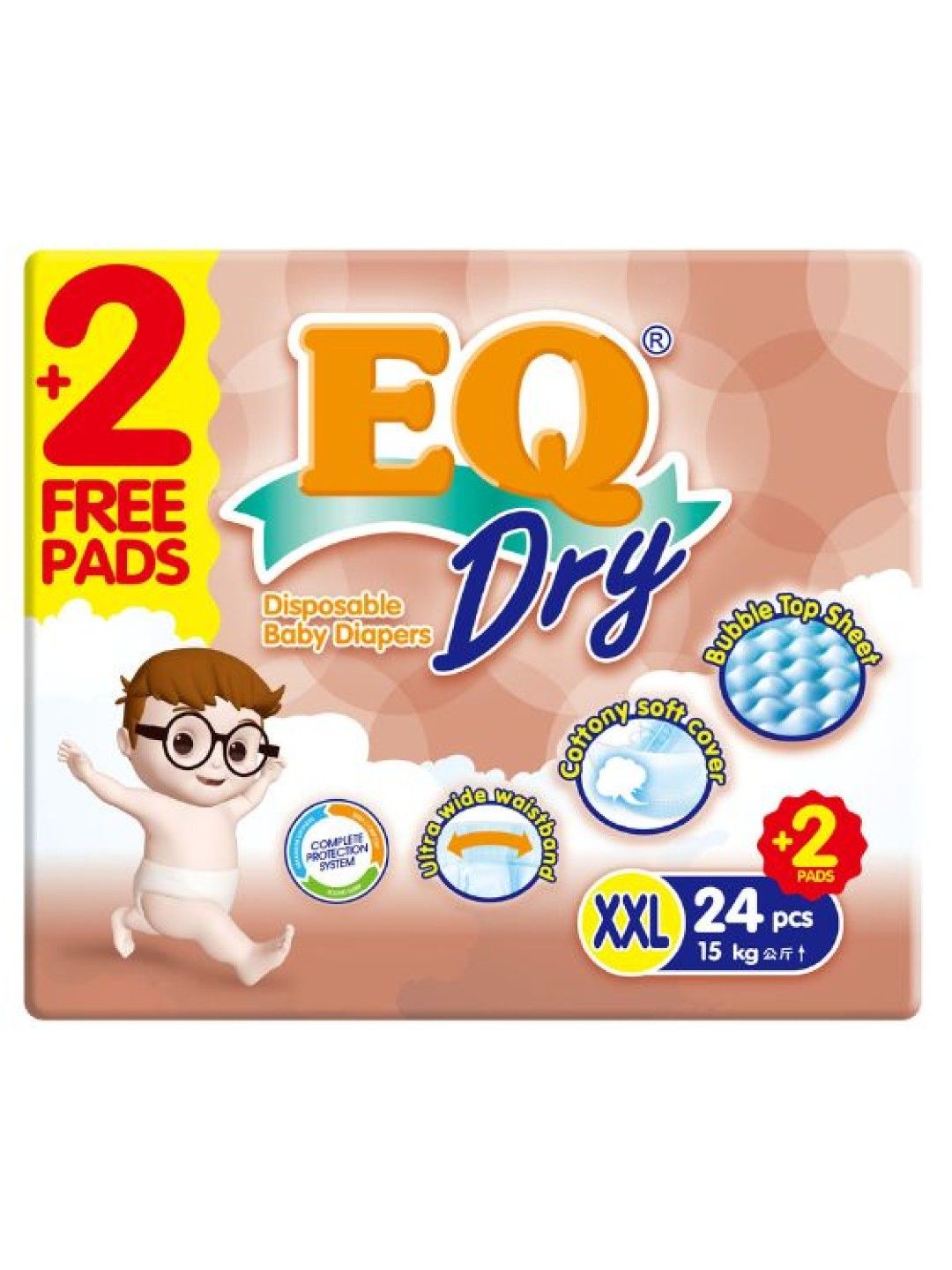 EQ Diapers and Wipes Dry Econo Pack Tape Diaper XXL (24 pcs) (No Color- Image 2)