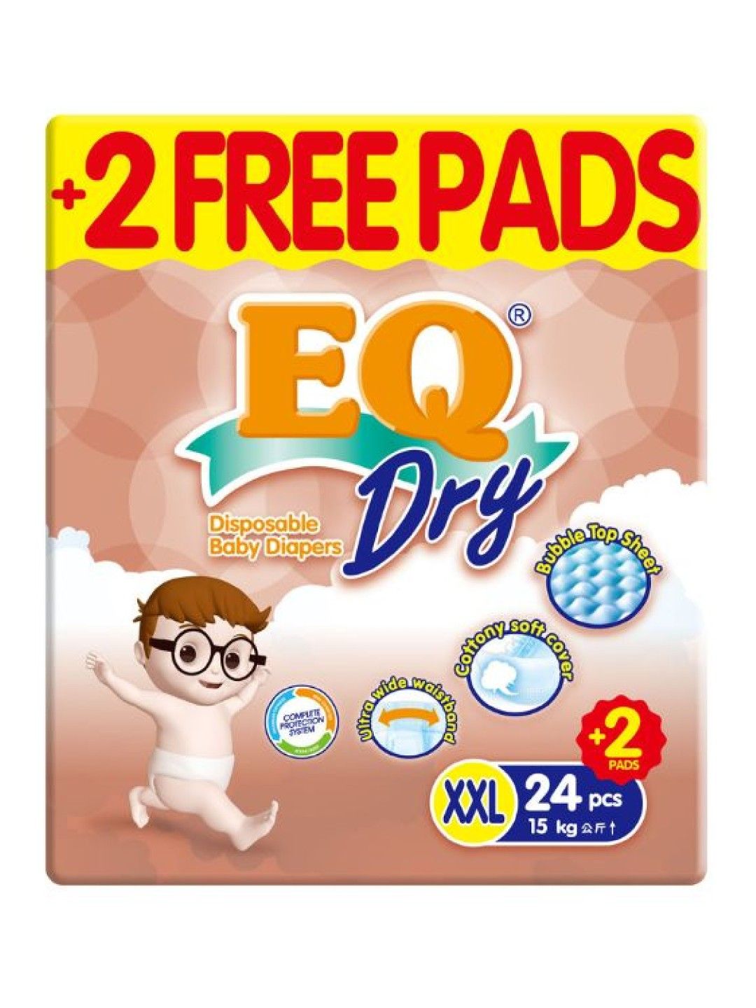 EQ Diapers and Wipes Dry Econo Pack Tape Diaper XXL (24 pcs) (No Color- Image 1)