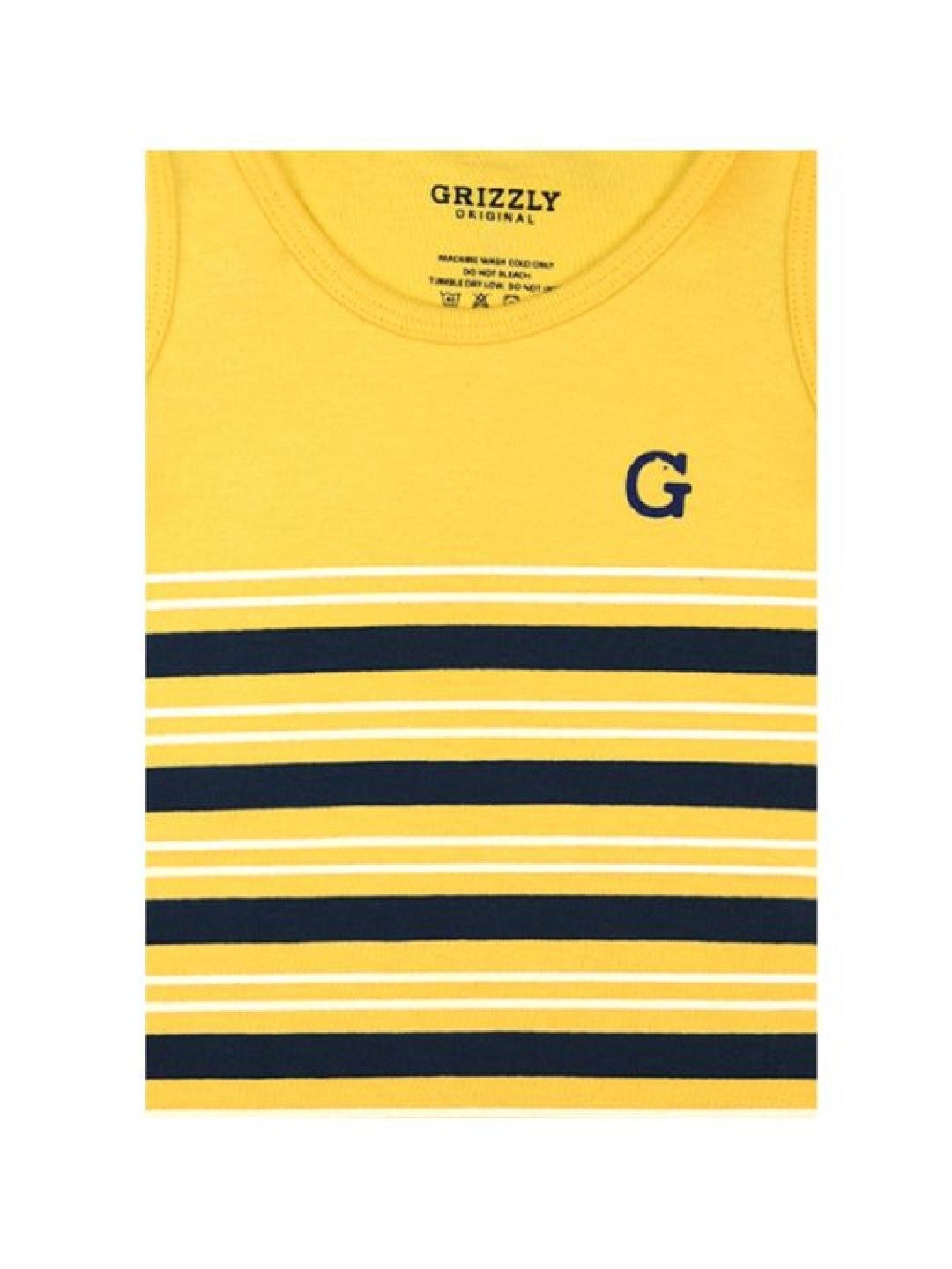 Grizzly Boys Muscle Sando Shirt Stripe (Yellow- Image 3)