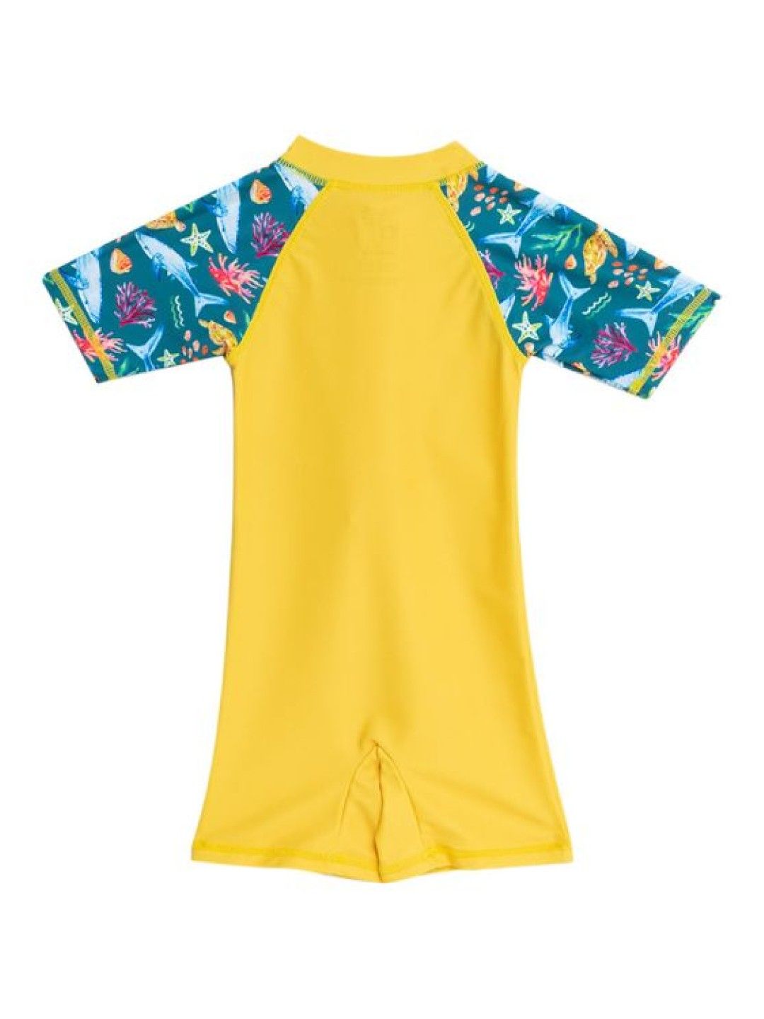 bean fashion Anina Rubio Anilao Boys Shortsleeves Zip front Swimsuit (Yellow- Image 2)