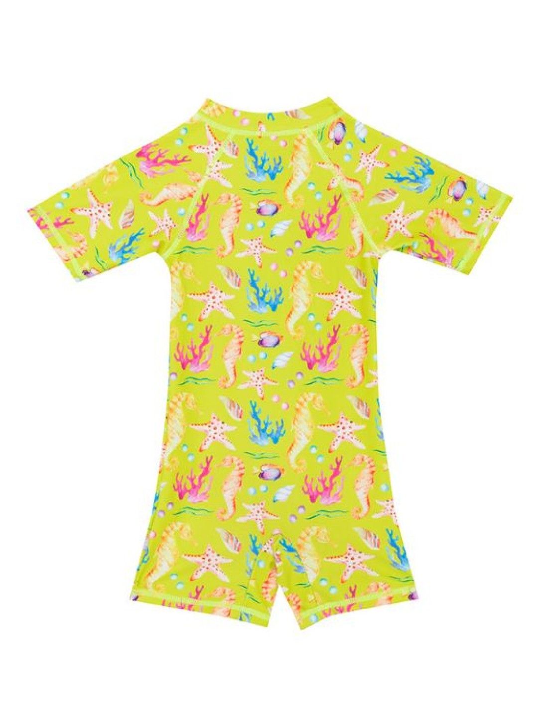 bean fashion Anina Rubio Anilao Girls Shortsleeves Zip Front Swimsuit (Yellow- Image 3)