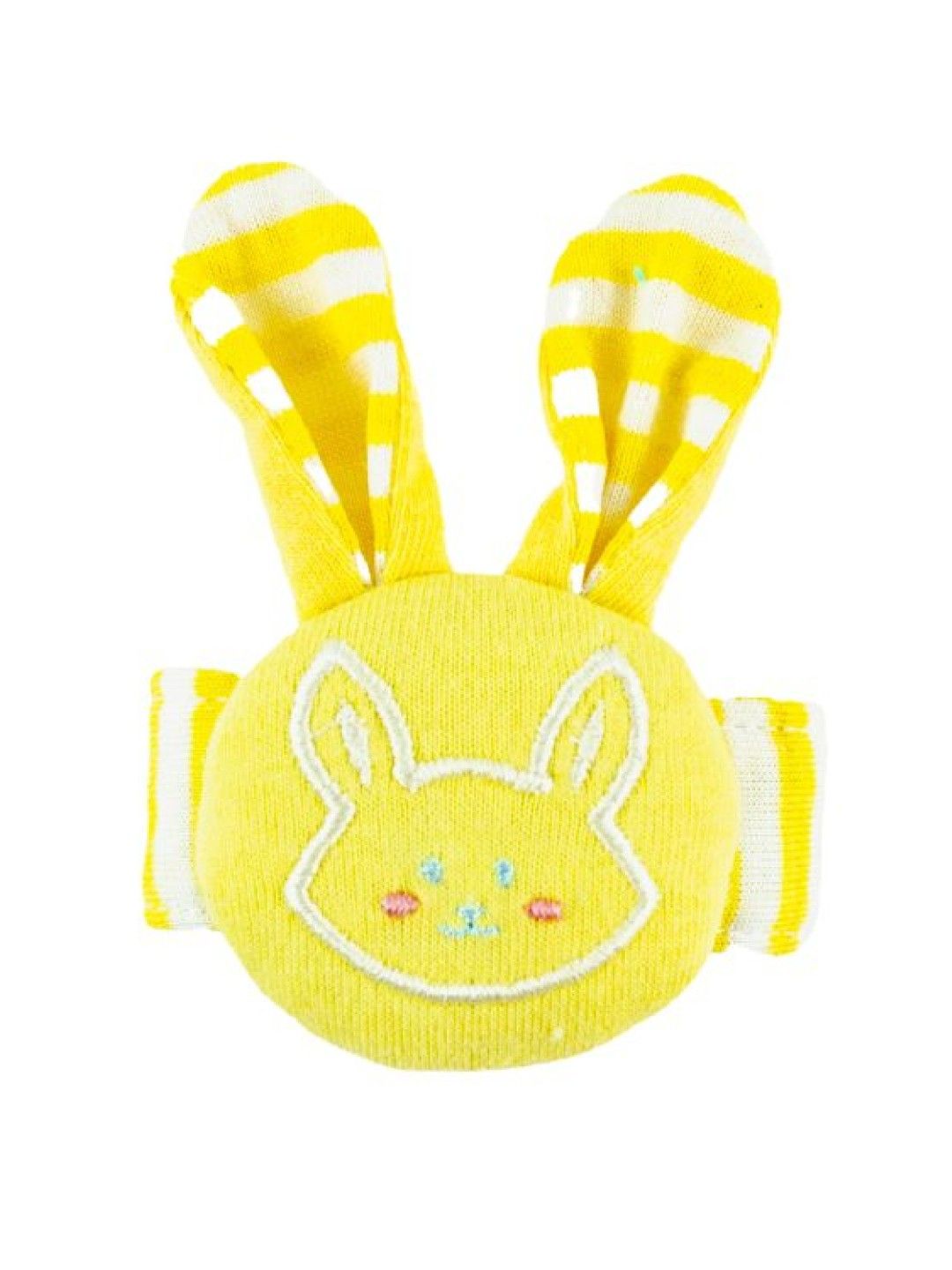 Soft Hugs Wristband Rattle (Yellow Bunny Stripes- Image 1)