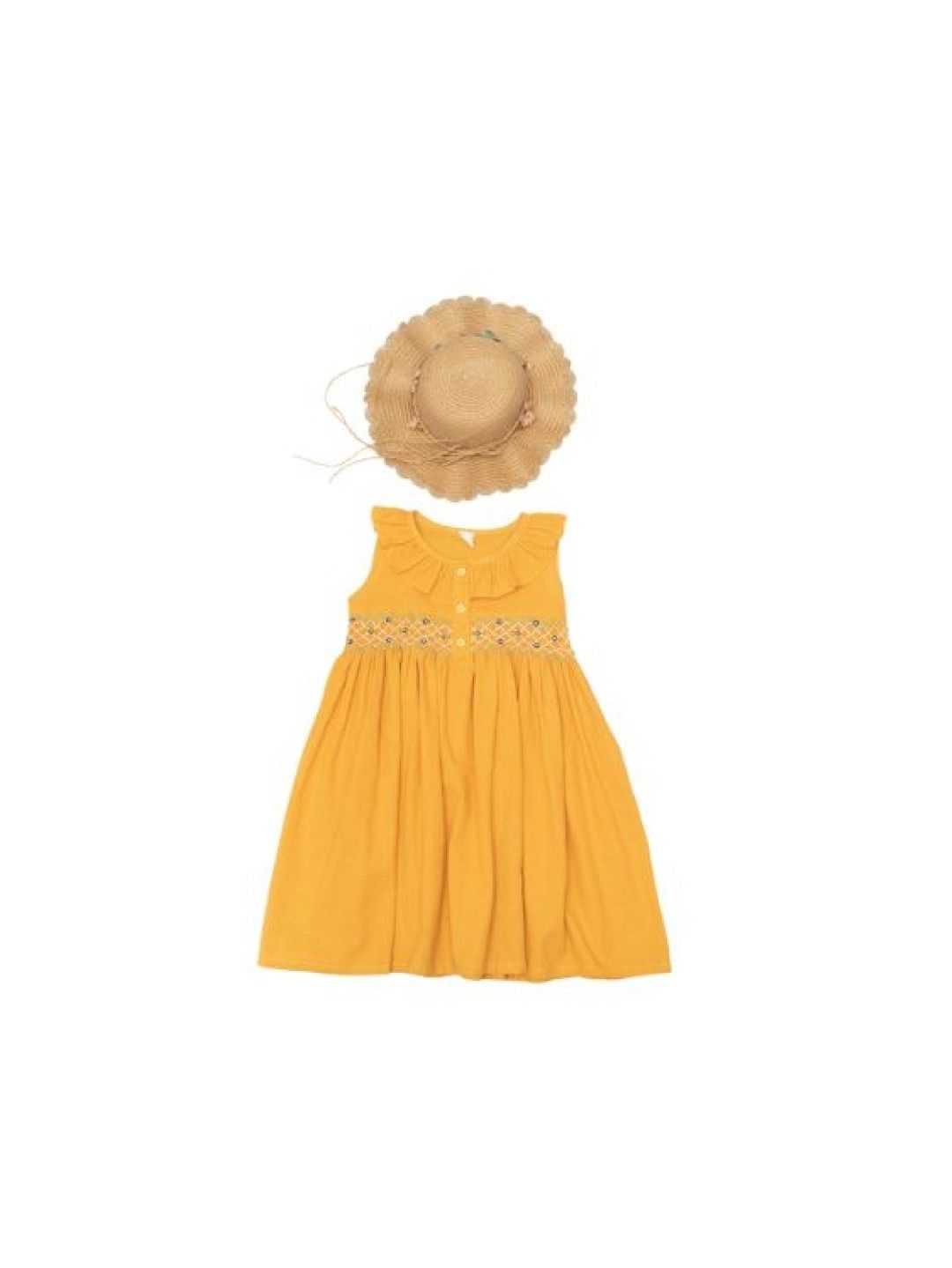 bean fashion Whimsical Wonders Sara Sleeveless Dress with Hat (Mustard- Image 2)