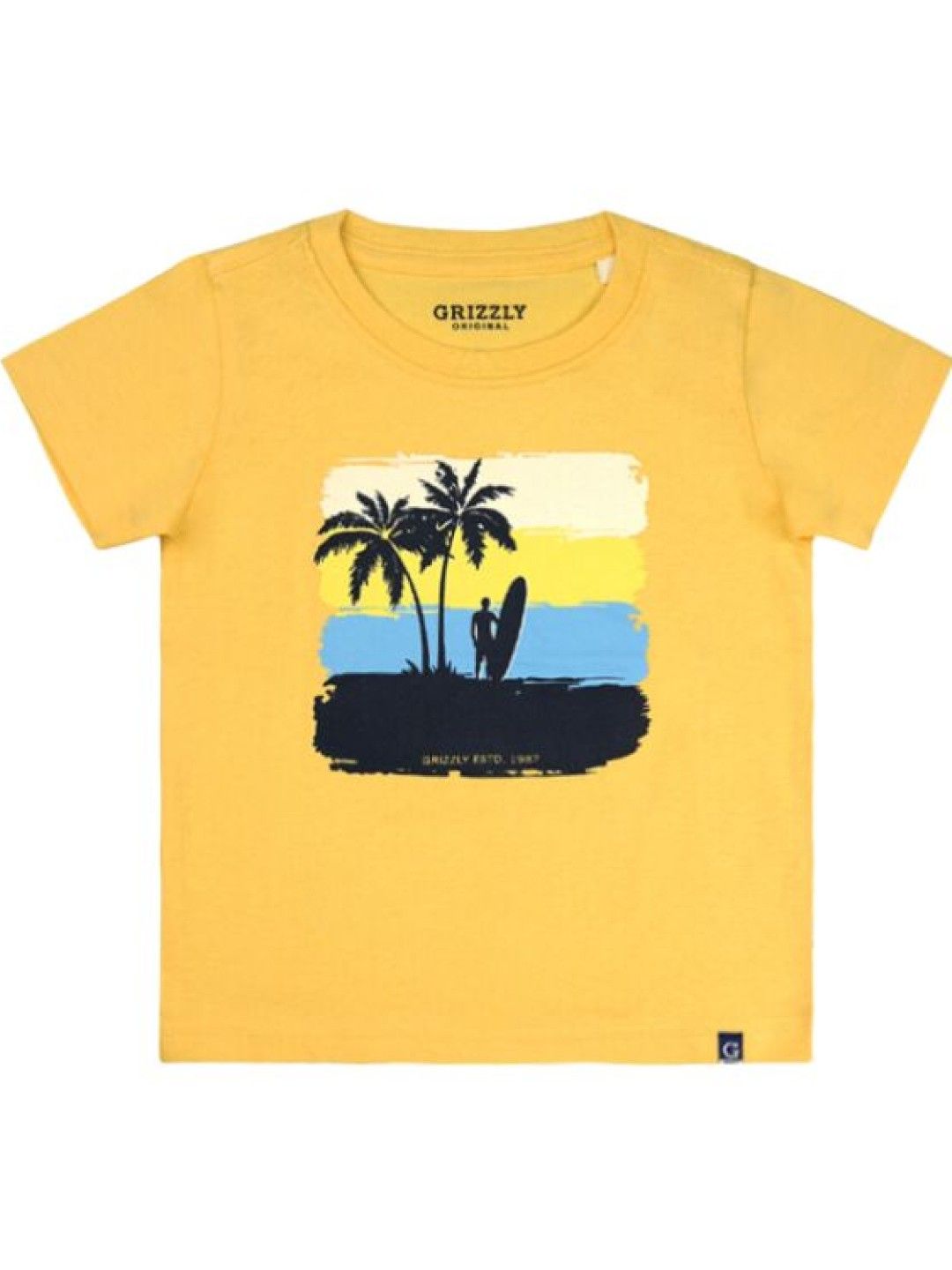 Grizzly Boys Short sleeve Round neck tees with Graphic Print (Yellow- Image 1)