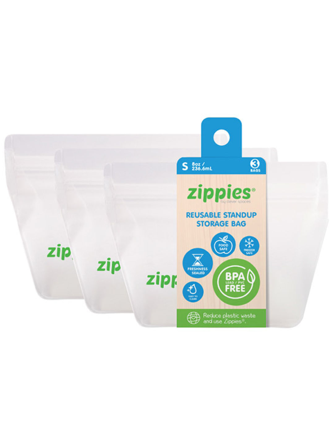 Zippies Original Reusable Stand-up Pouch Small - Bundle of 3