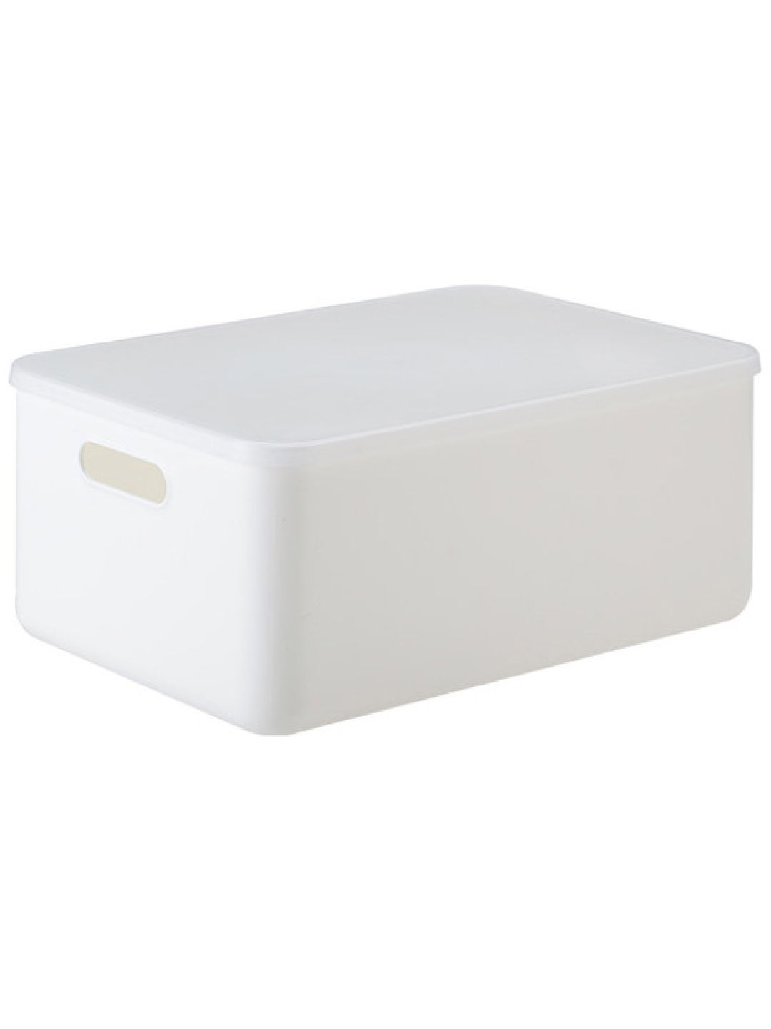 Shimoyama Handled Storage Box with Lid 10L-20L (Medium) (White- Image 1)