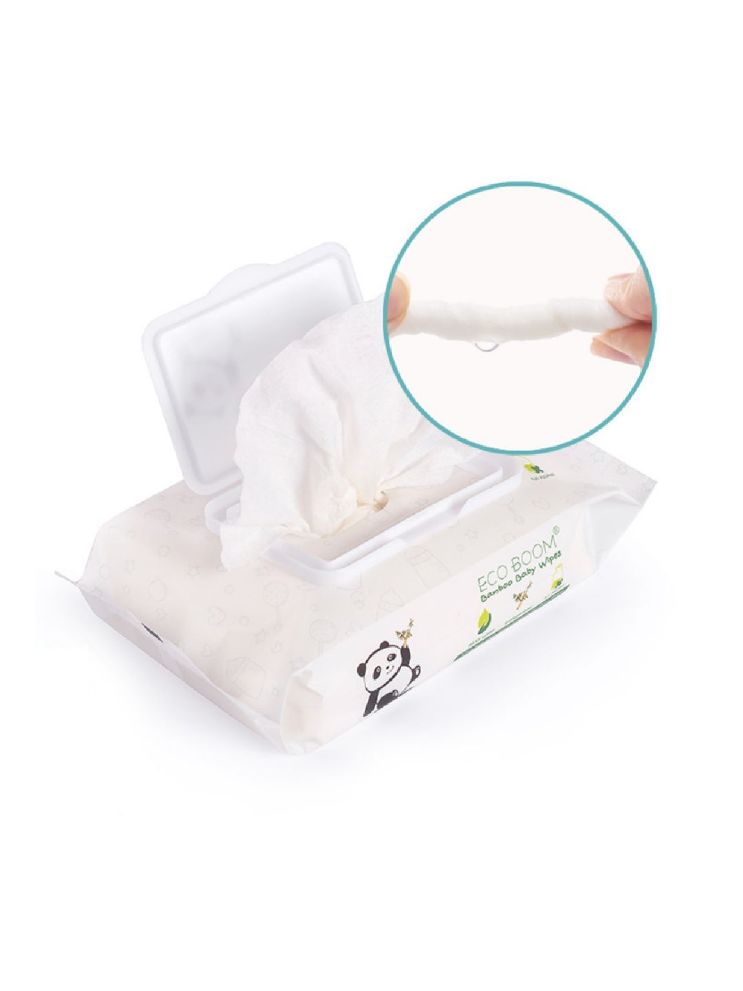 Eco Boom Biodegradable Bamboo Wipes (60 sheets) (No Color- Image 4)