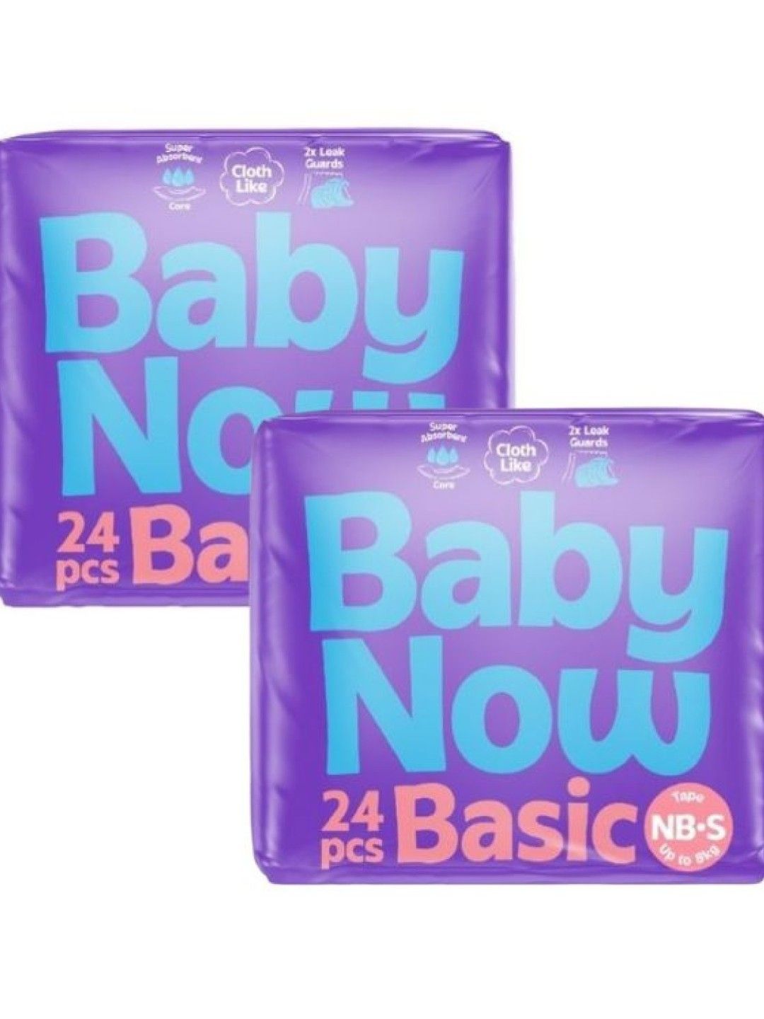 Baby Now [Buy 1 Take 1] Basic Baby Taped Diapers Newborn-Small (24pcs) [Expiry: Mar 2025]