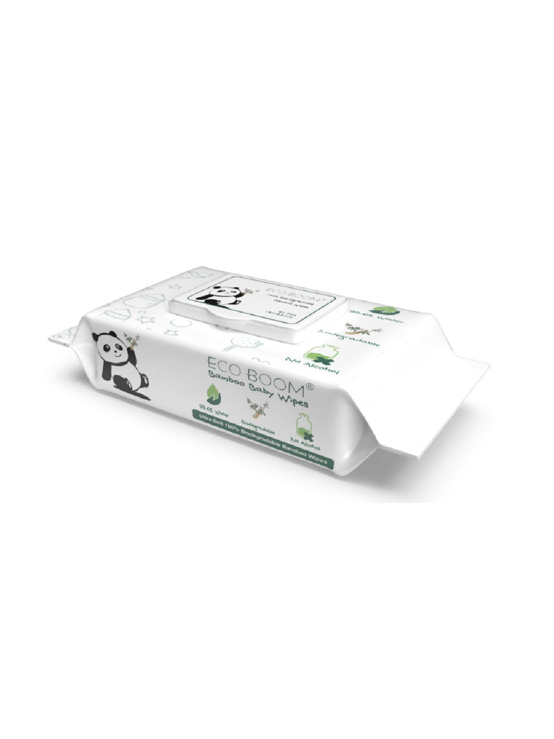 Eco Boom Biodegradable Bamboo Wipes (60 sheets) (No Color- Image 2)