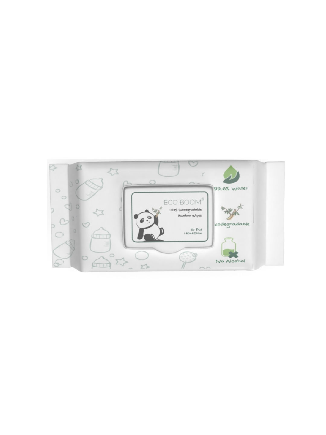 Eco Boom Biodegradable Bamboo Wipes (60 sheets) (No Color- Image 1)