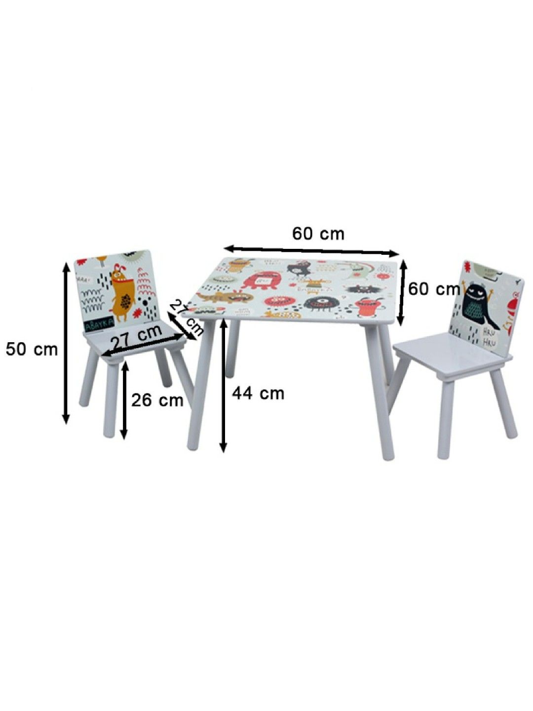 Harper & Chase Table and Chair Set (Monster Design) (No Color- Image 2)