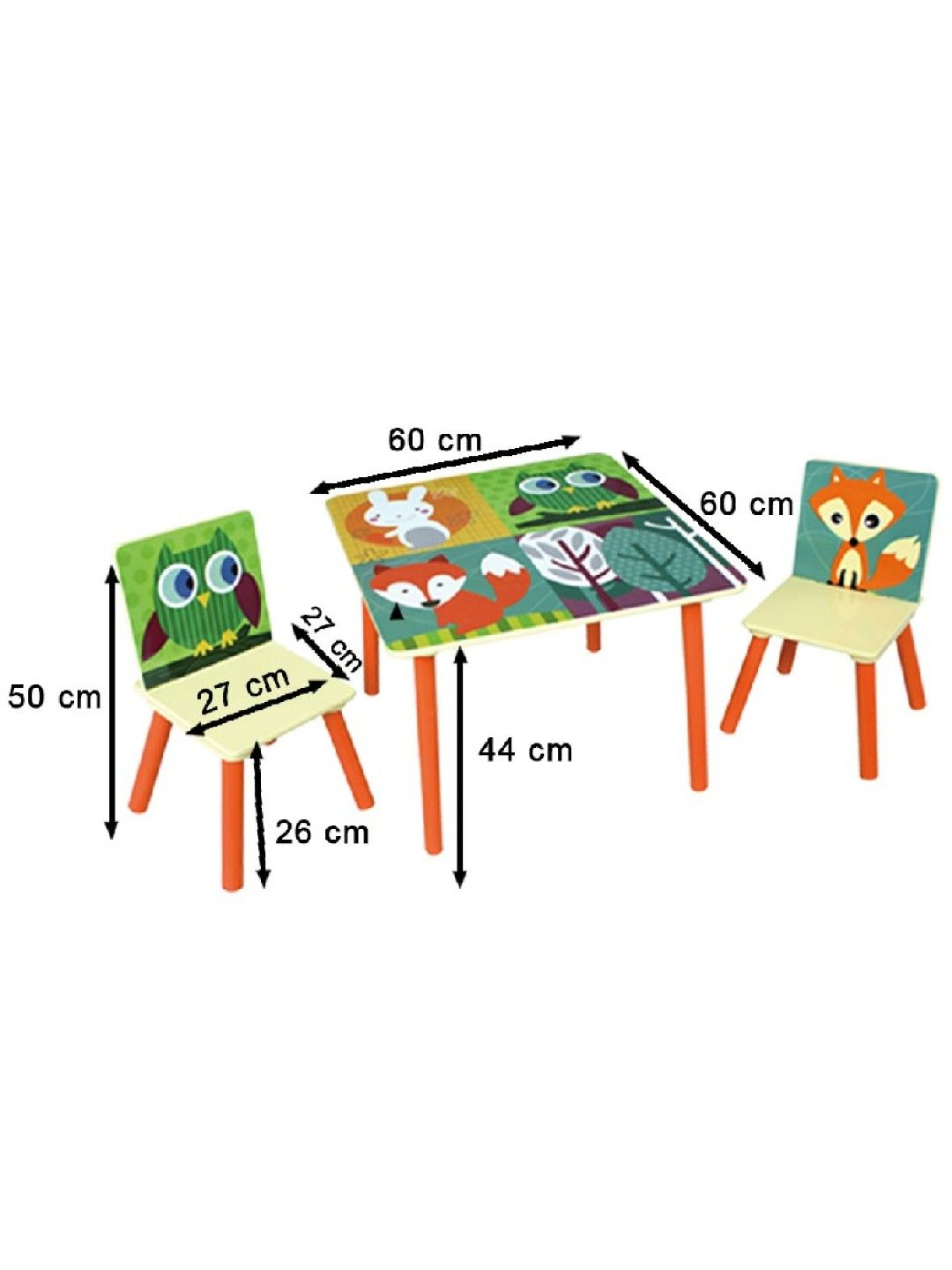 Harper & Chase Table and Chair Set (Woodland Design) (No Color- Image 2)