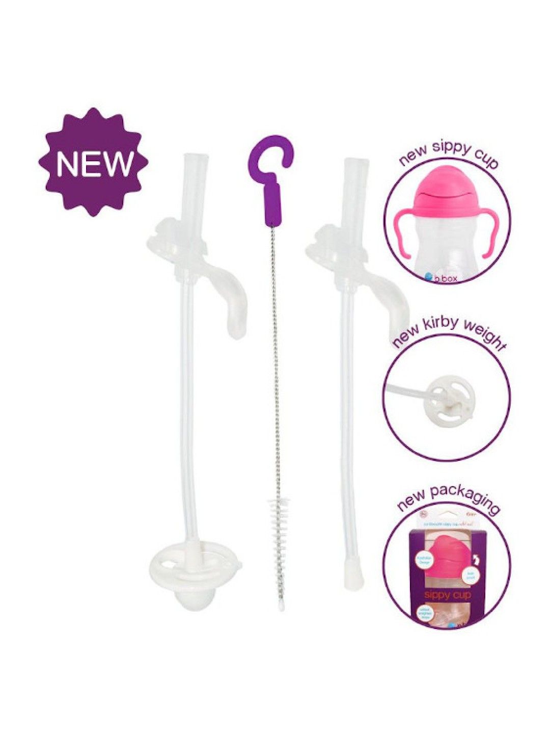 b.box Replacement Straws and Cleaner for Sippy Cup (No Color- Image 3)