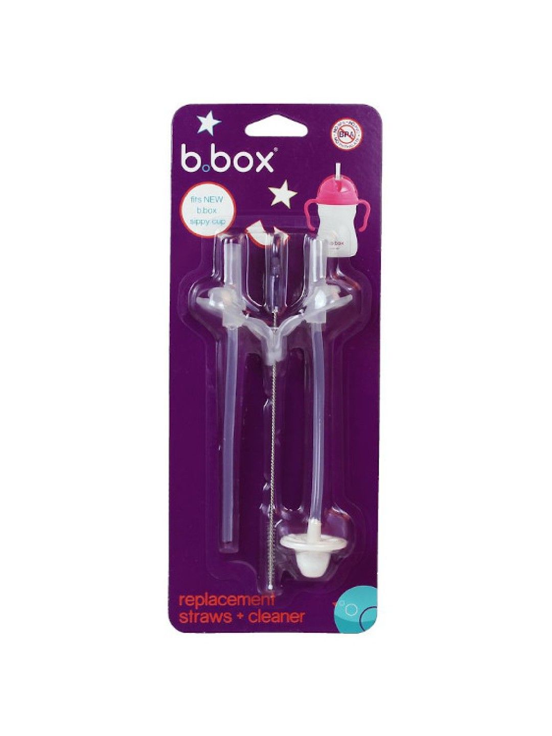 b.box Replacement Straws and Cleaner for Sippy Cup (No Color- Image 2)