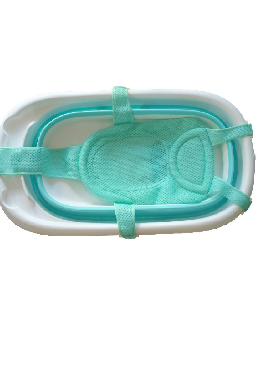 Nuborn Baby Essentials Fold-A-Tub with Bath Support Net (Blue green- Image 2)