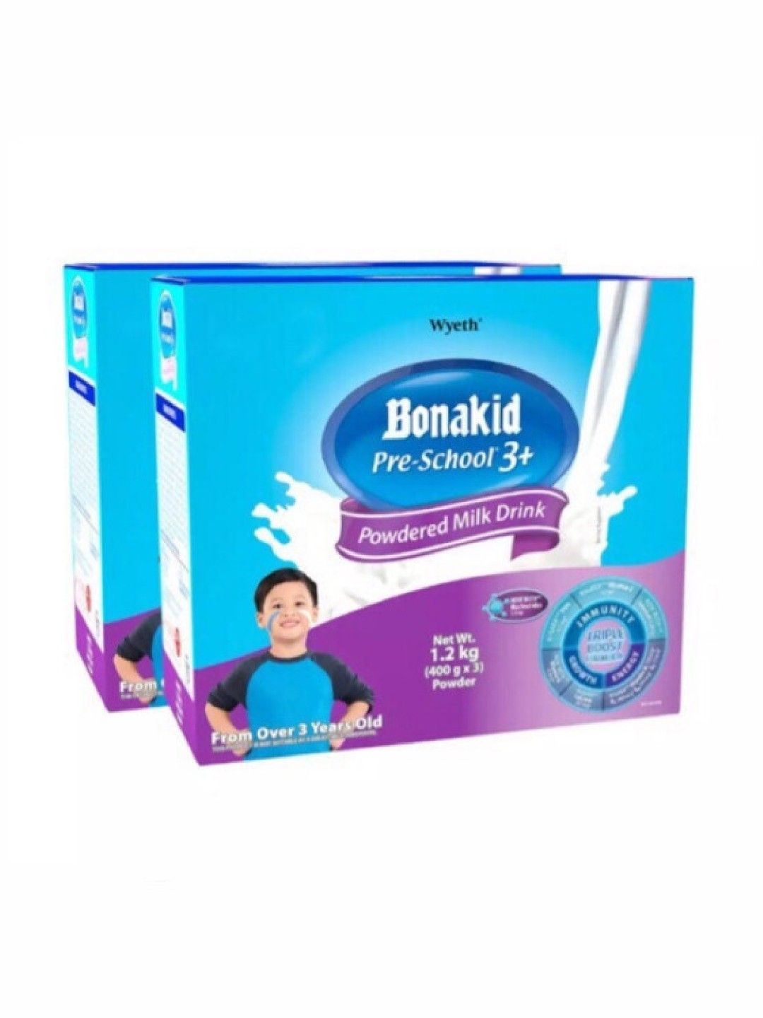 Bonakid Preschool BONAKID PRE-SCHOOL® 3+ Stage 4 Powdered Milk Drink 1.2kg (Bundle of 2) (No Color- Image 1)