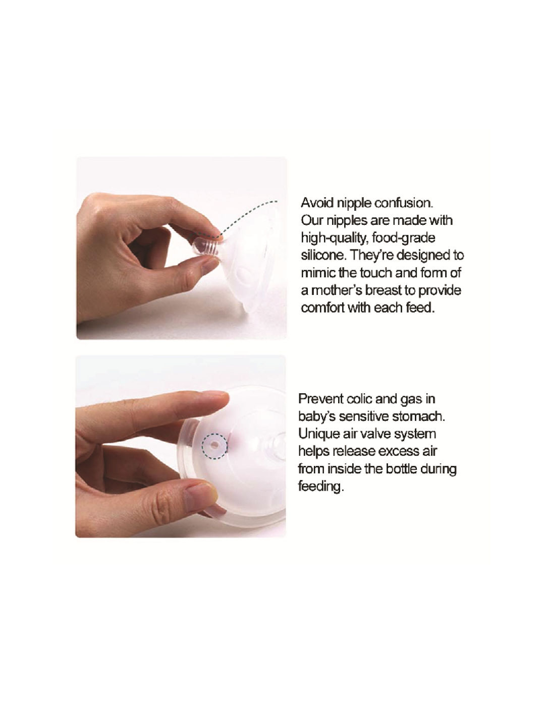 Perfection Silicone Bottle Nipple, Stage 1 (0-3 mos) (No Color- Image 3)