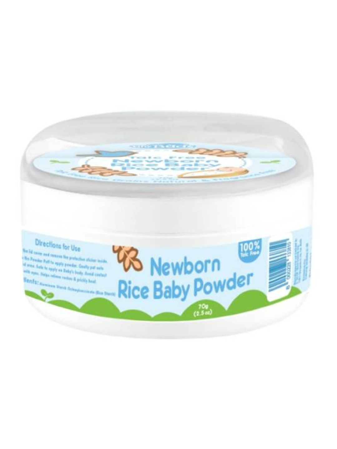 Tiny Buds Newborn Natural Rice Baby Powder with Puff (70g) (No Color- Image 2)