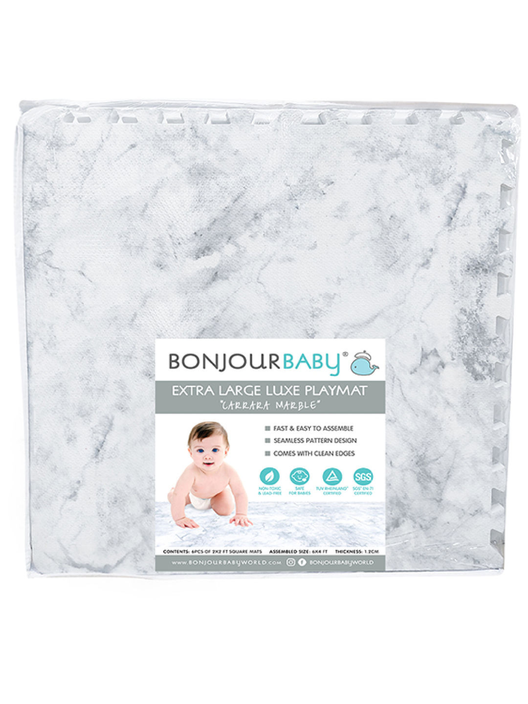 Bonjour Baby Carrara Marble Luxe Mat