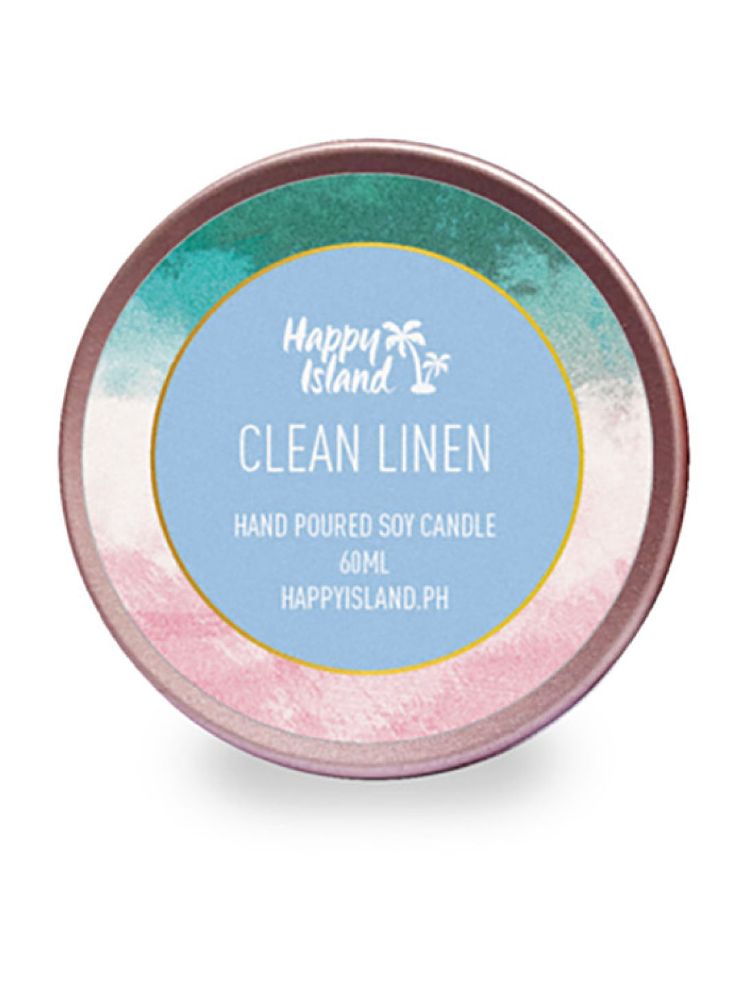 Happy Island Clean Linen Soy Candle (2oz)
