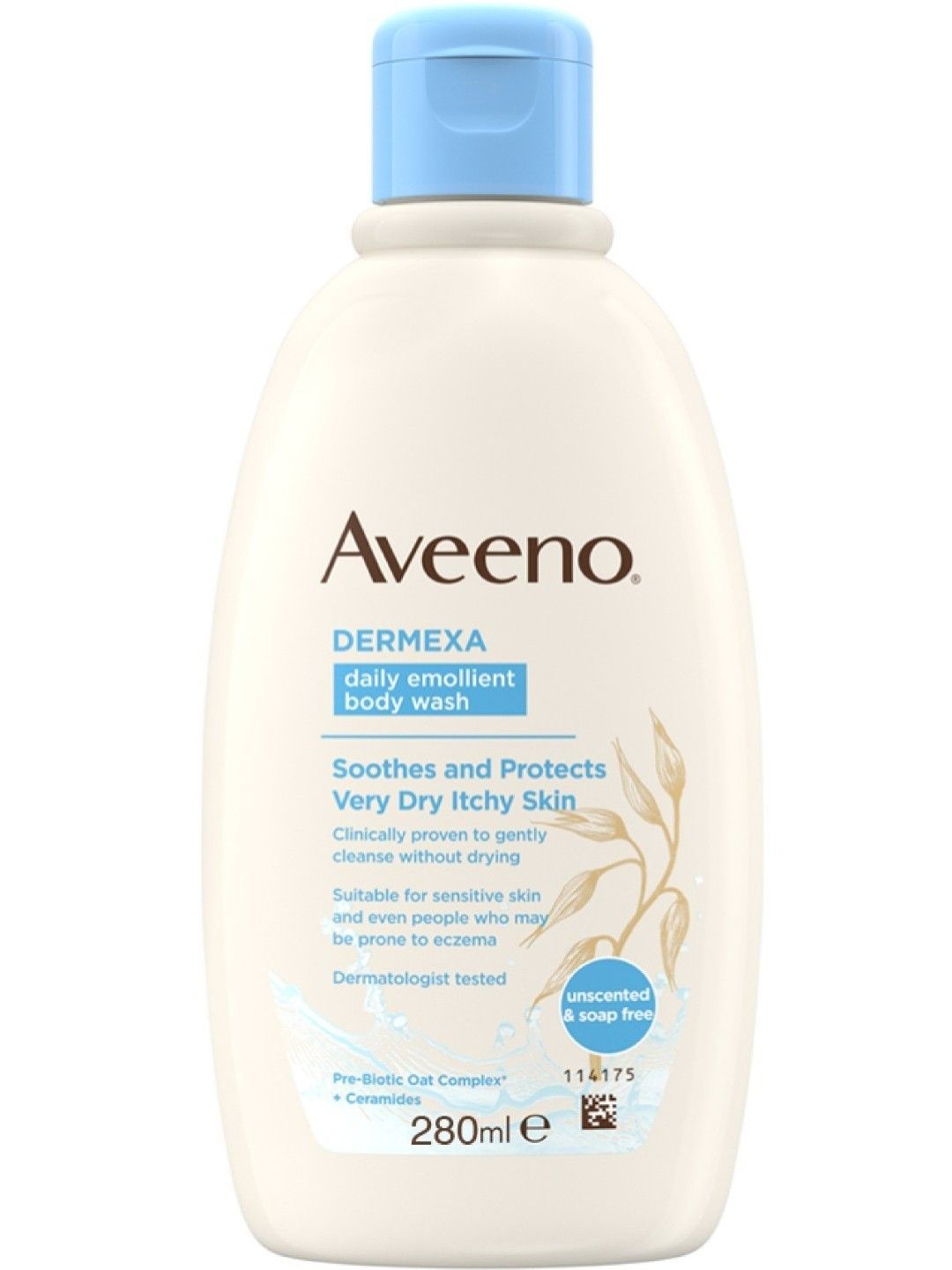 Aveeno Dermexa Daily Emollient Body Wash (280ml) [Expiry: Feb 2025] (No Color- Image 1)