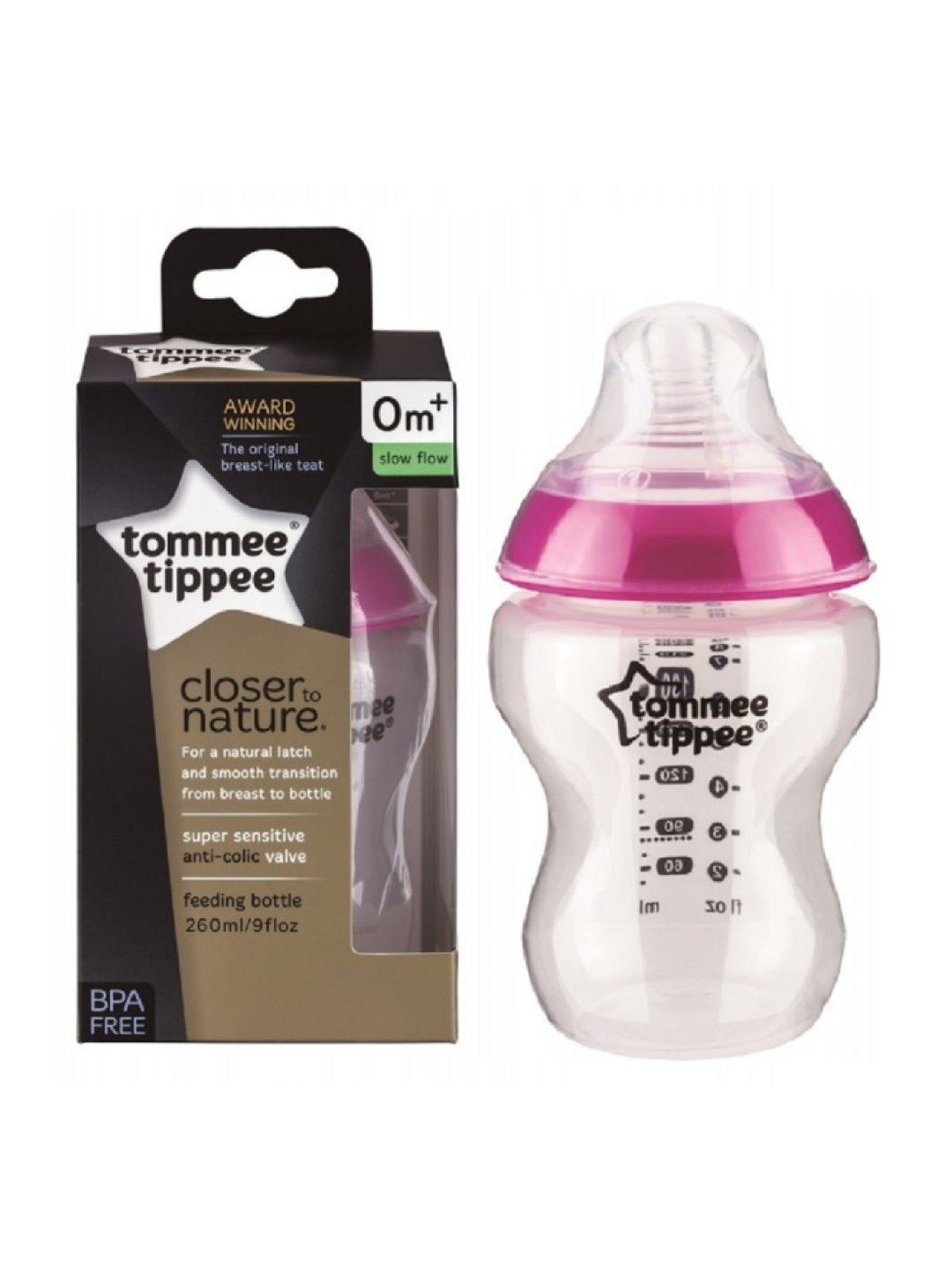 Tommee Tippee CTN PP Bottle 9oz (Pink Ring)