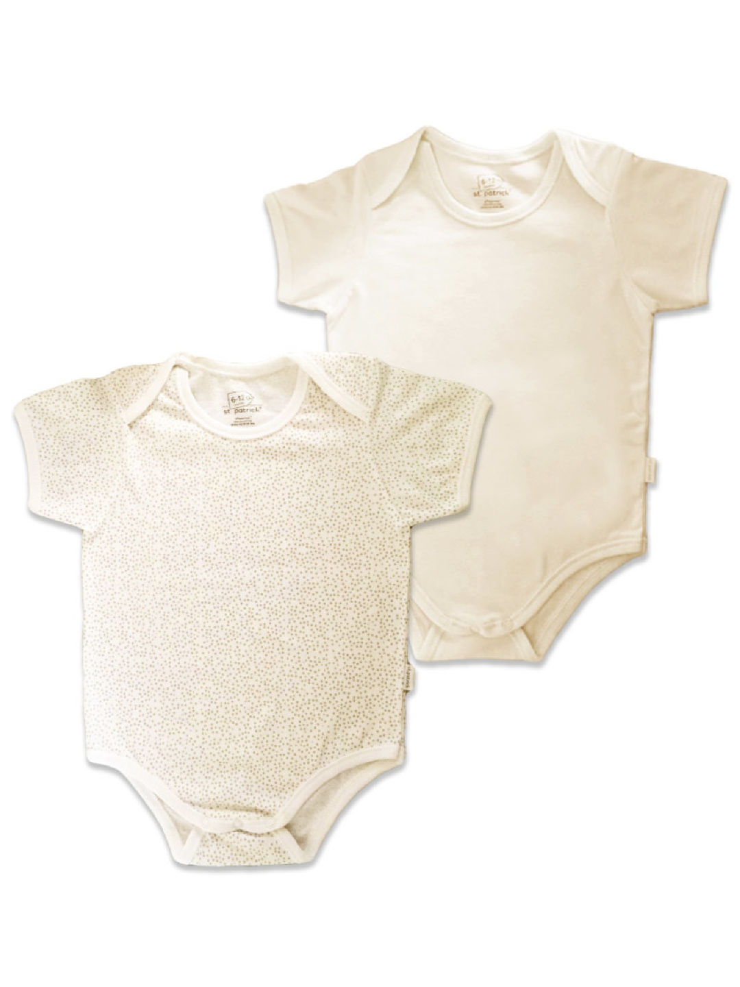 St. Patrick Organic Overlap Romper Short Sleeves (Natural- Image 1)