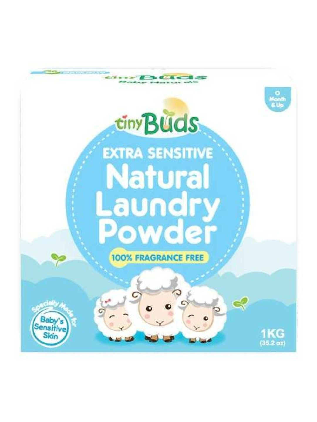 Tiny Buds Extra Sensitive Natural Laundry Powder (1kg) [Expiry: Aug 2025] (No Color- Image 1)