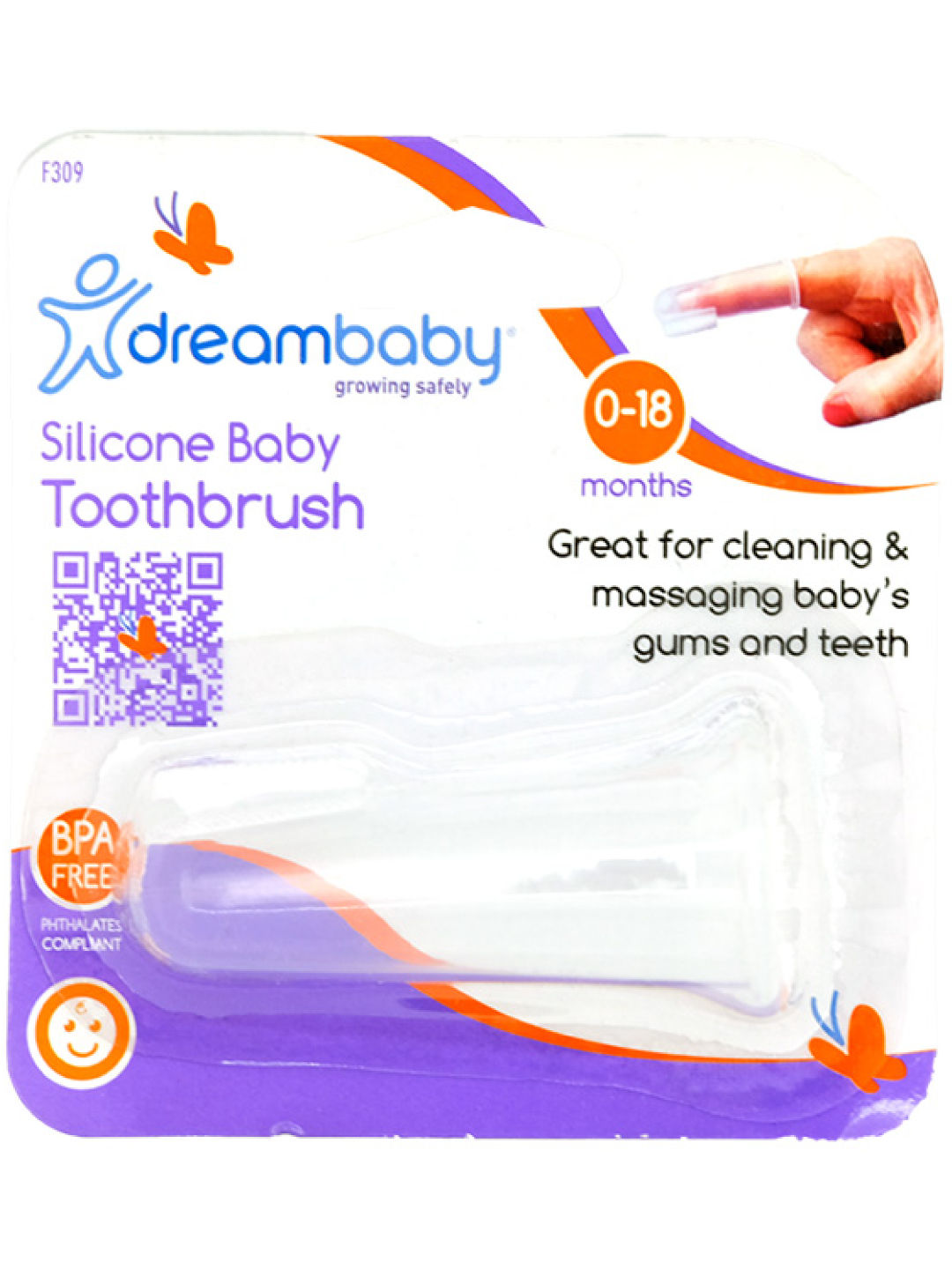 Dreambaby- Sanxiao Silicone Finger Toothbrush (Clear- Image 1)