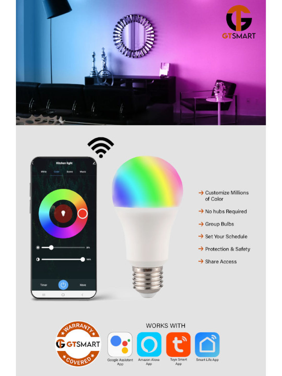 GT Smart Smart Bulb (9 watts) (No Color- Image 4)