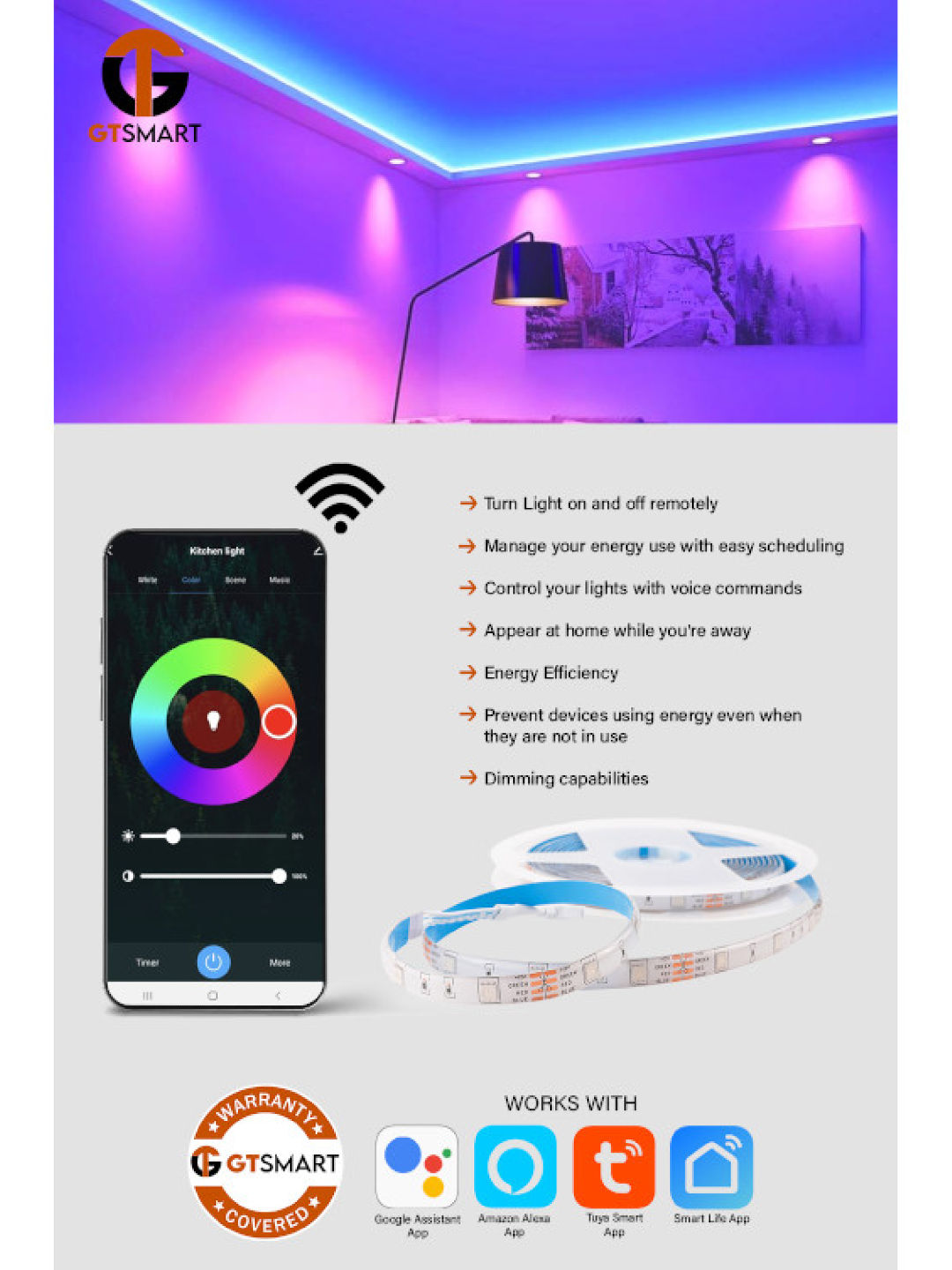 GT Smart Led Strip Light (No Color- Image 3)