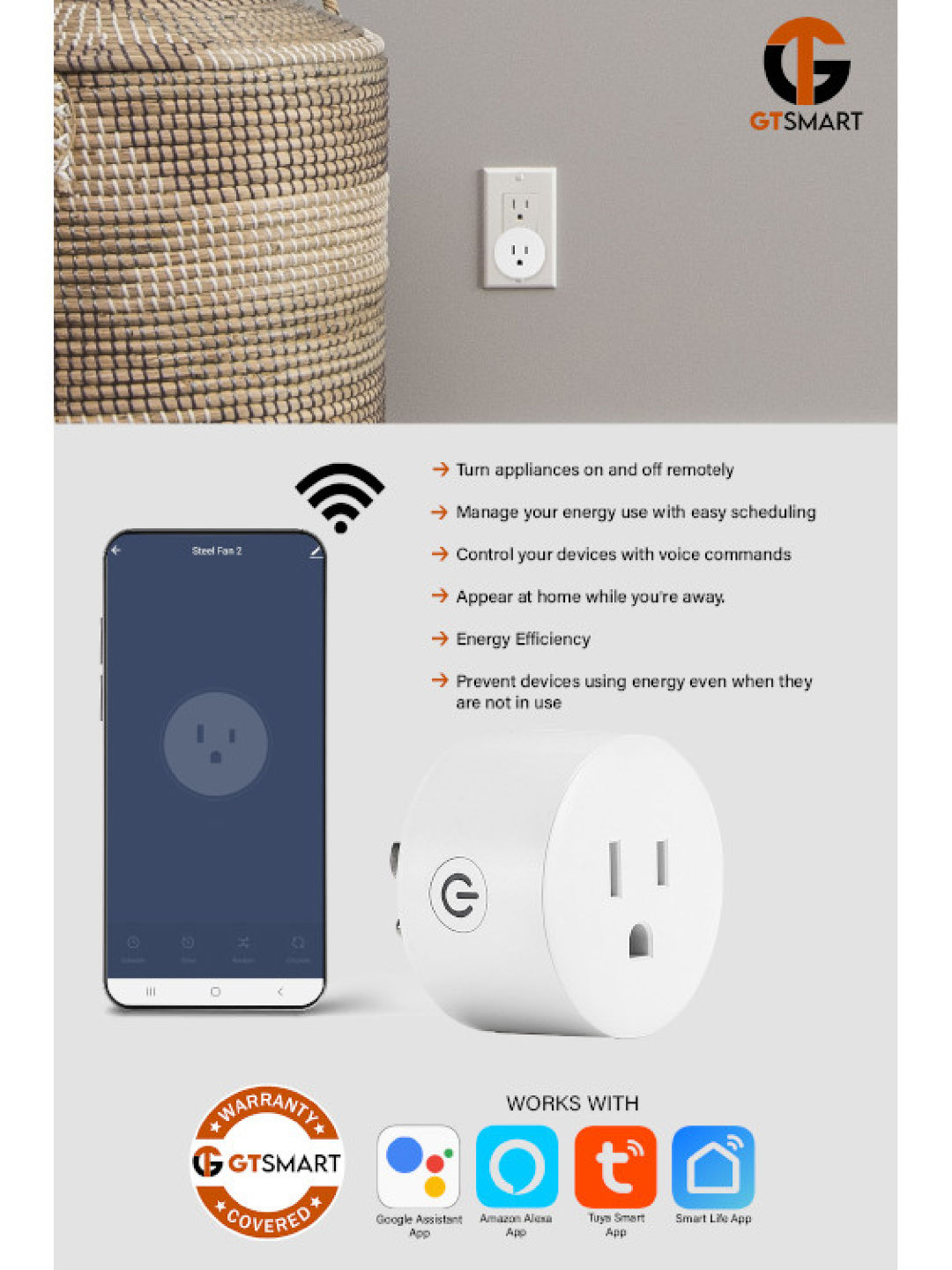 GT Smart Smart Plug (10 amp) (No Color- Image 3)