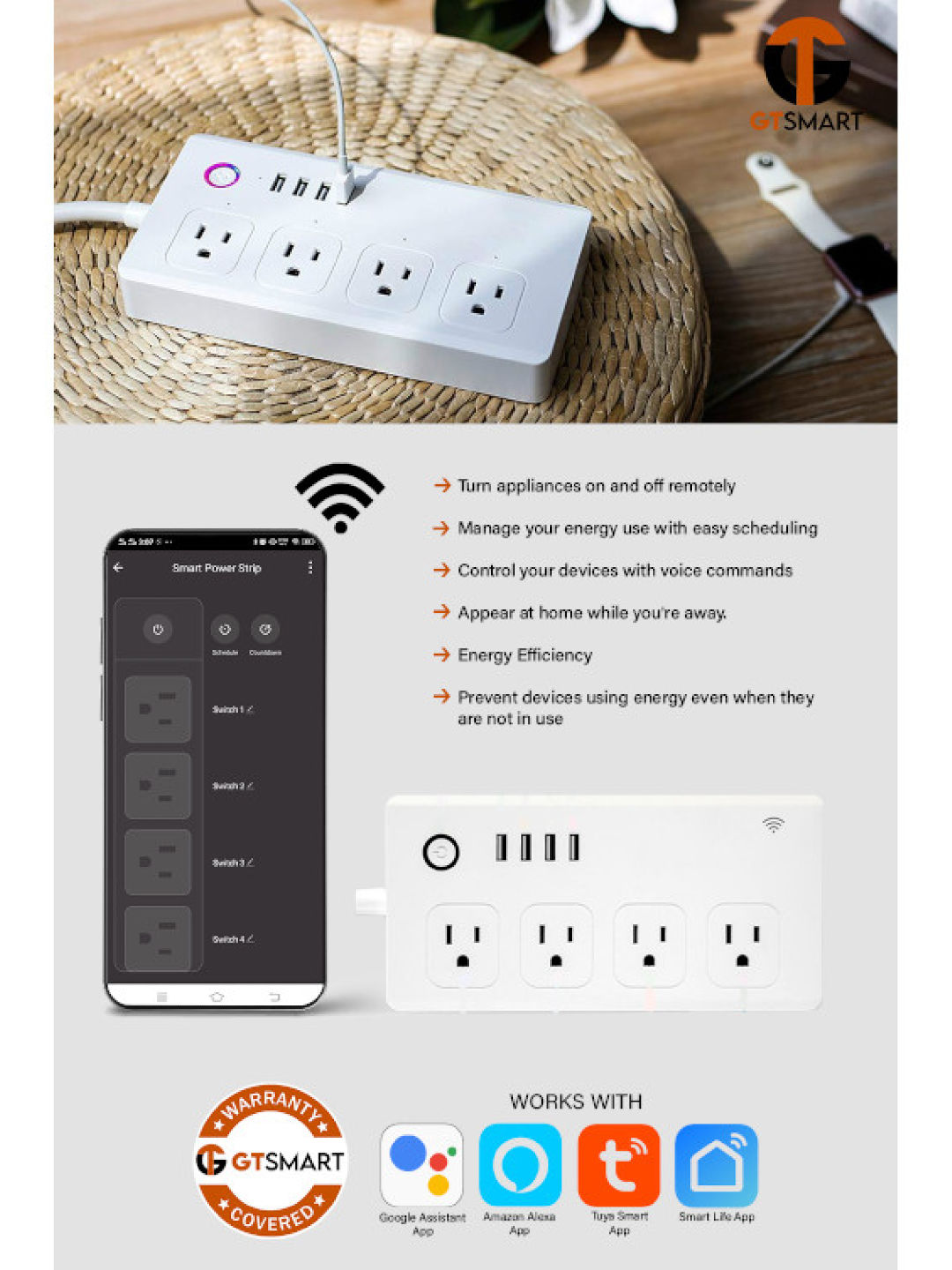 GT Smart Smart Extension Plug (16 amp) (No Color- Image 3)