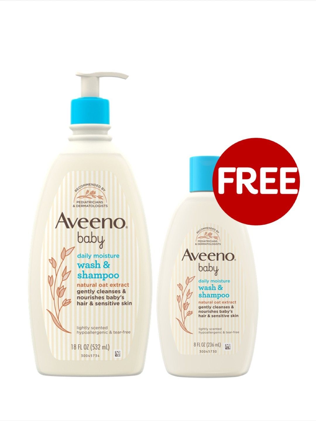 Aveeno Baby Daily Wash & Shampoo (532ml) + FREE 236ml