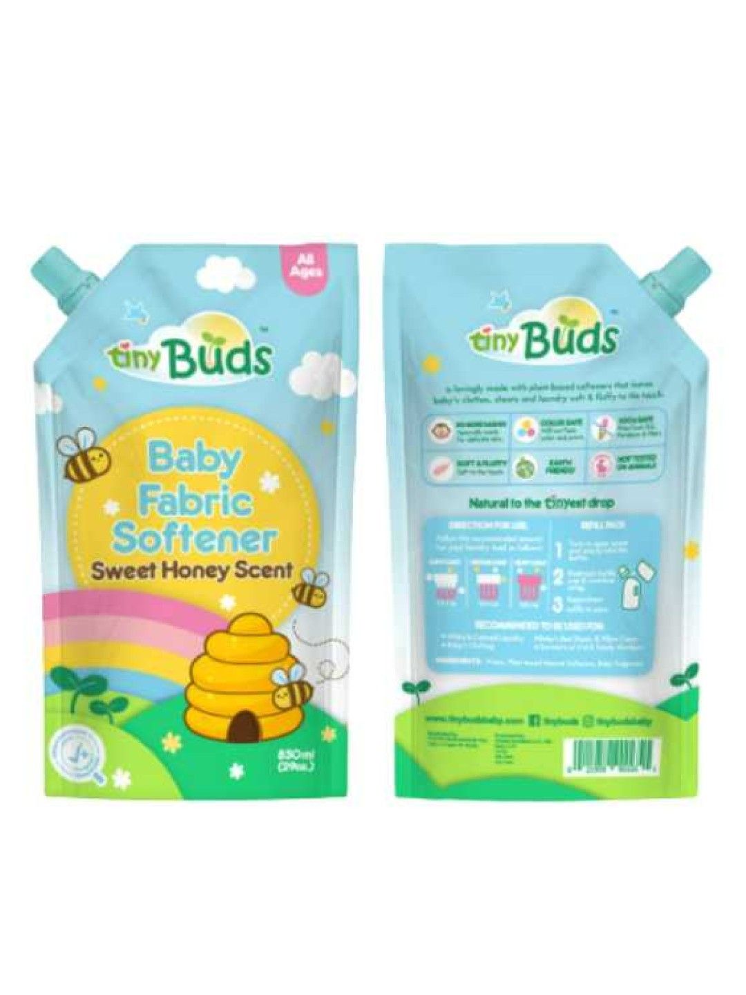 Tiny Buds Fabric Softener - Sweet Honey (850ml) (No Color- Image 2)