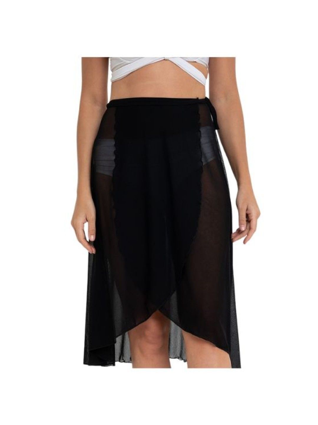 Eve's Chic Kacey Asymmetrical Beach Skirt (Black- Image 2)
