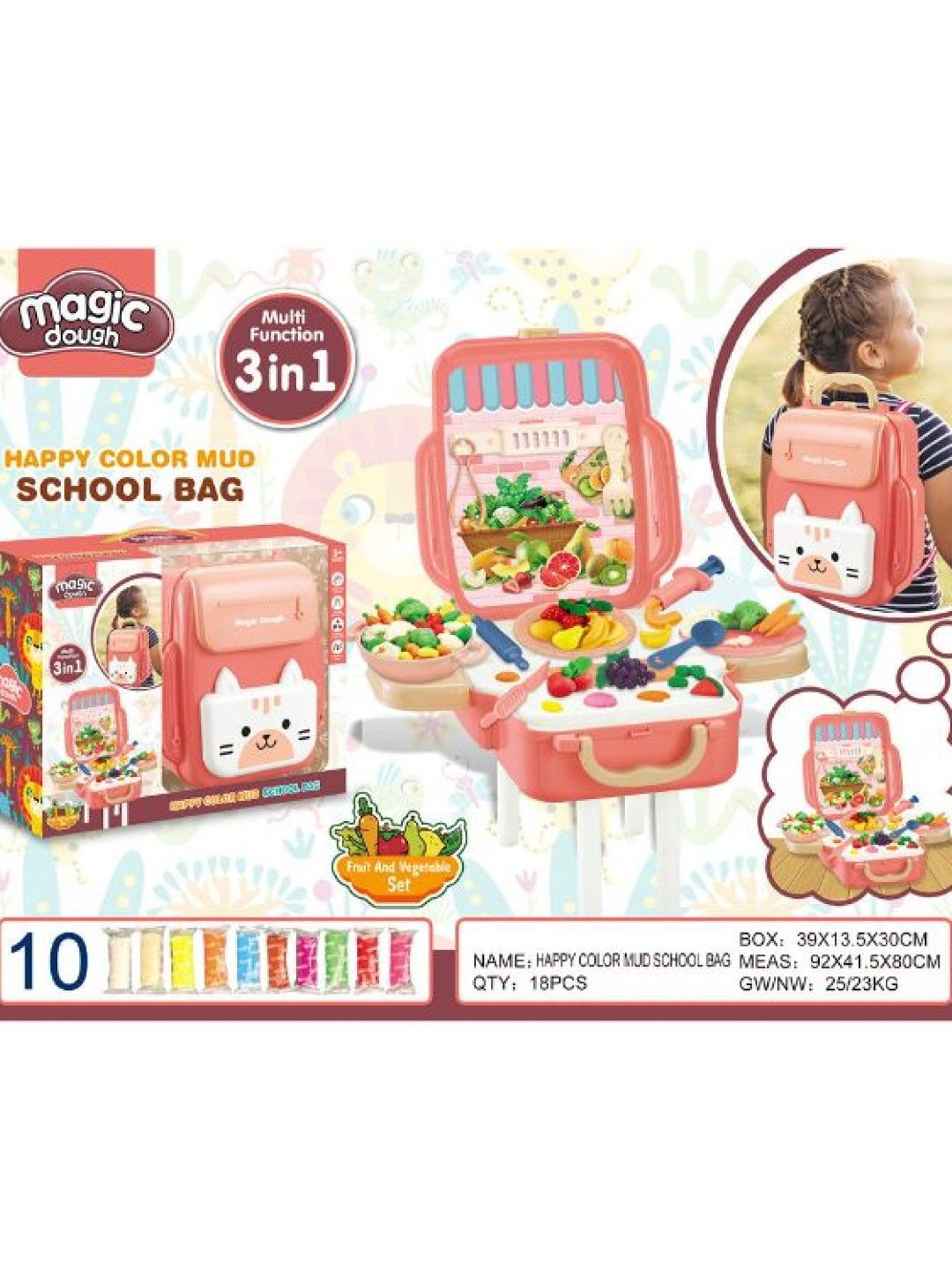 Magic Dough 3-in-1 School Bag (Kitty- Image 2)