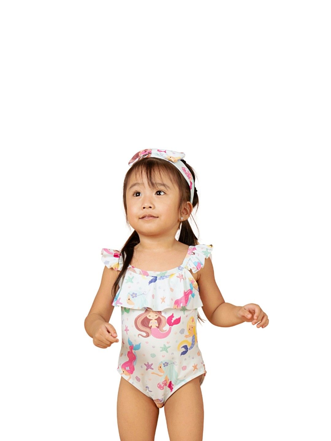 Little Paddler Swimsuit for Kids Little Darya One Piece Swimsuit (Mermaid Print- Image 3)