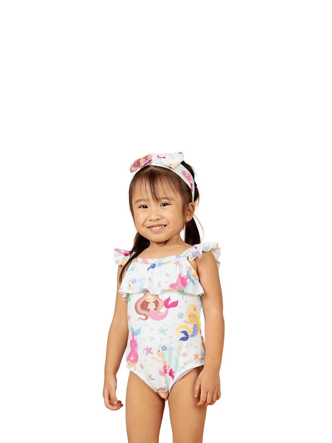 Little Paddler Swimsuit for Kids Little Darya One Piece Swimsuit (Mermaid Print- Image 2)