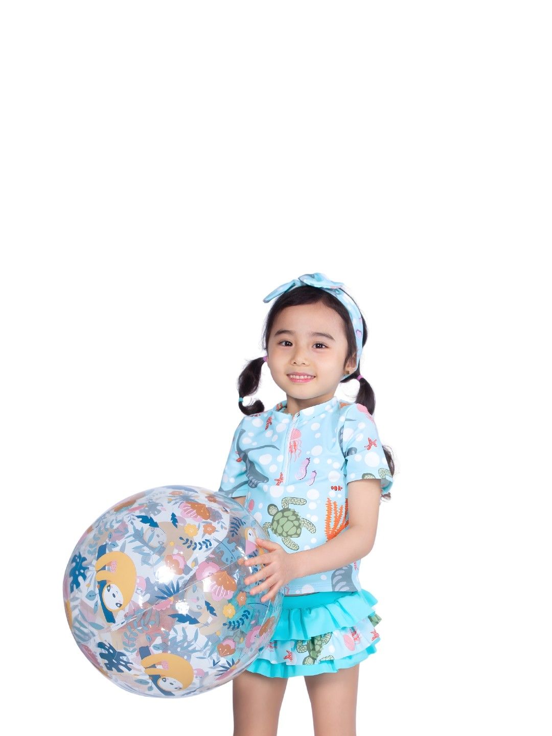 Little Paddler Swimsuit for Kids Little Kai Short Sleeves Rash Guard Swimwear (Sister Under the Sea- Image 4)