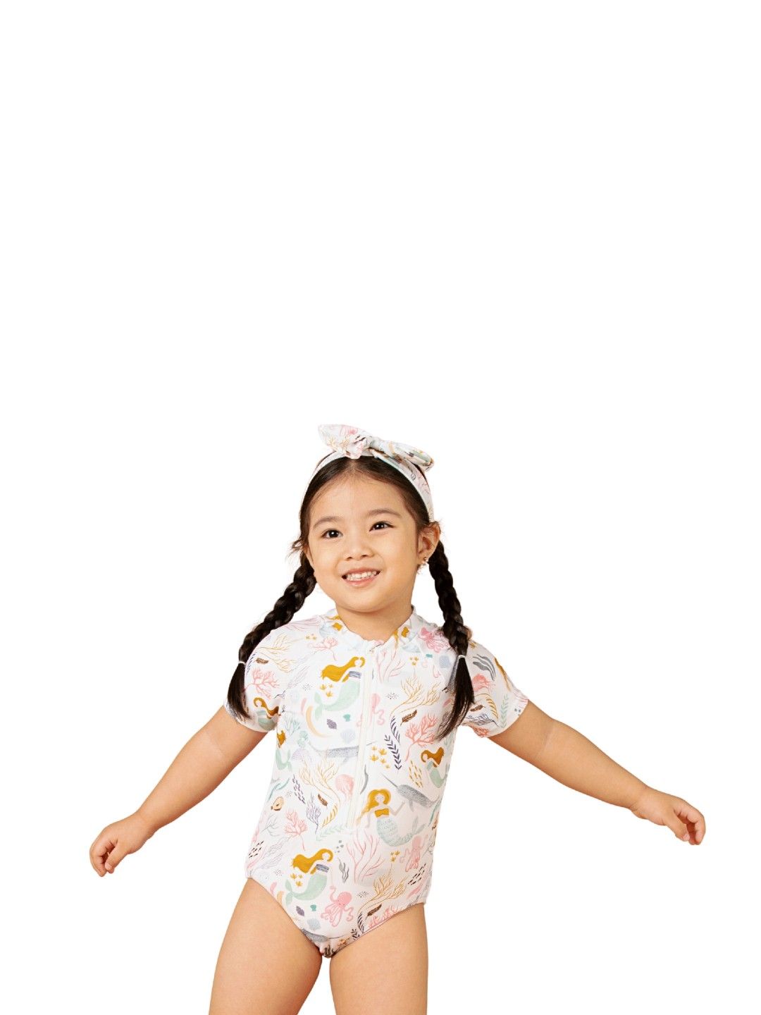 Little Paddler Swimsuit for Kids Little Maris Short Sleeve Rashguard Swimsuit (Octopus Print- Image 2)