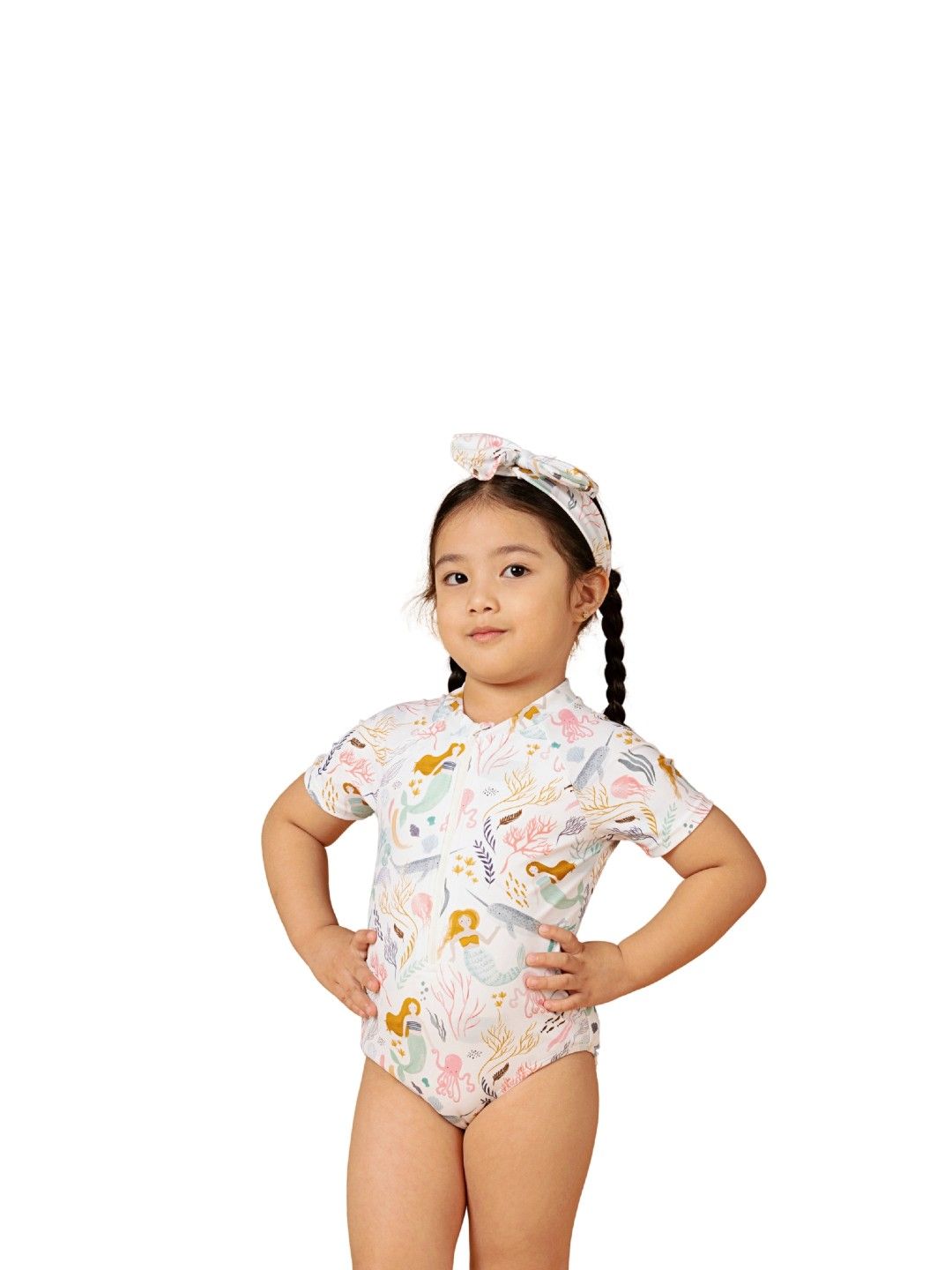 Little Paddler Swimsuit for Kids Little Maris Short Sleeve Rashguard Swimsuit (Octopus Print- Image 4)