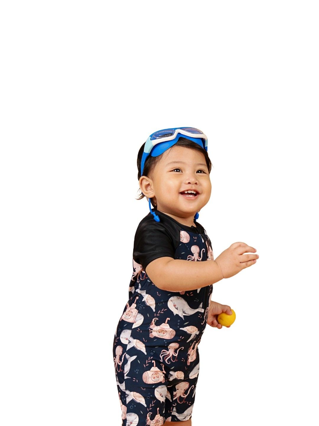 Little Paddler Swimsuit for Kids Little Murphy Wetsuit Short Sleeve Rashguard Swimwear (Submarine Print- Image 3)