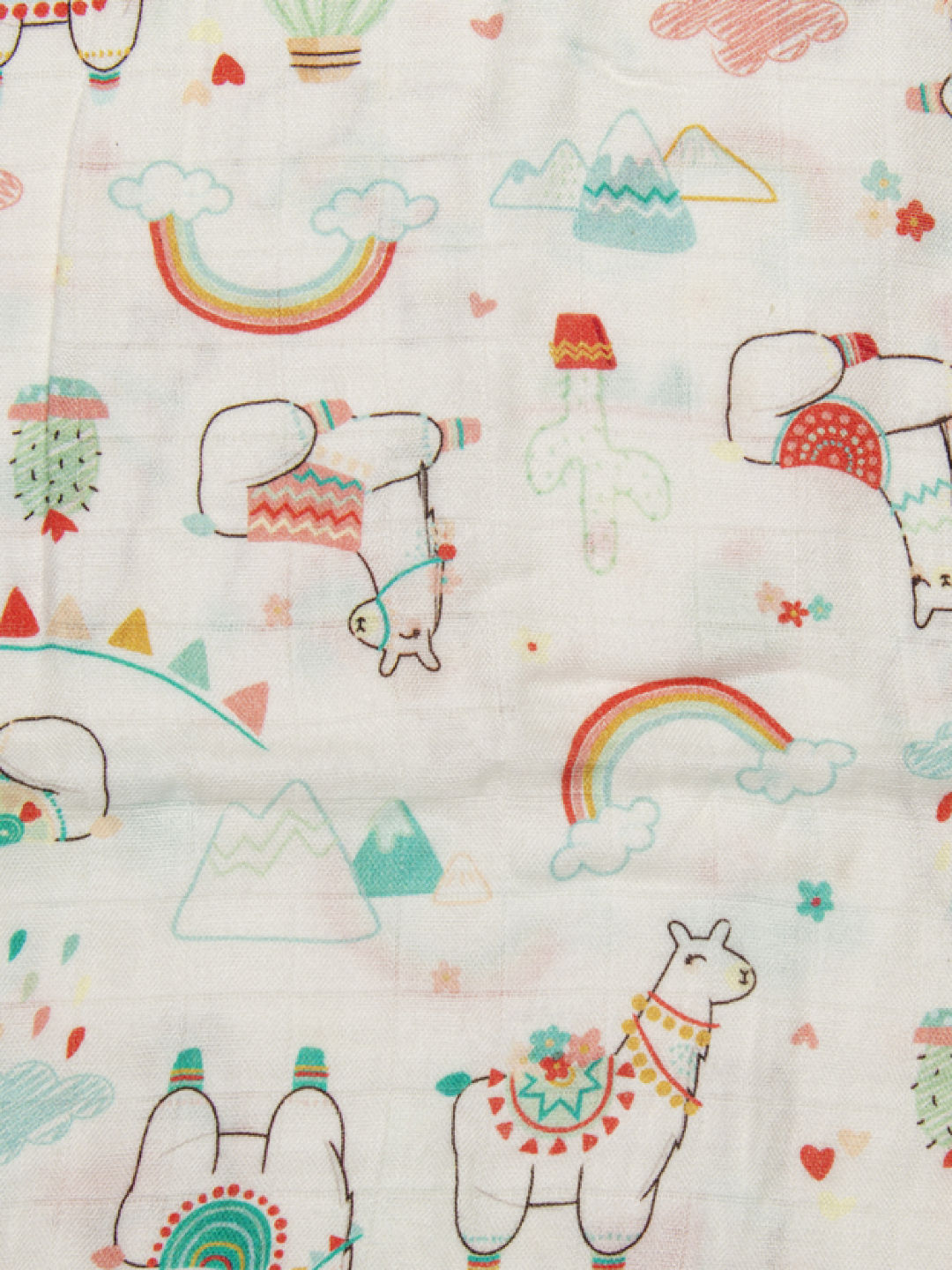 Lou Lou Lollipop Llama Muslin Swaddle (Multicolor- Image 3)