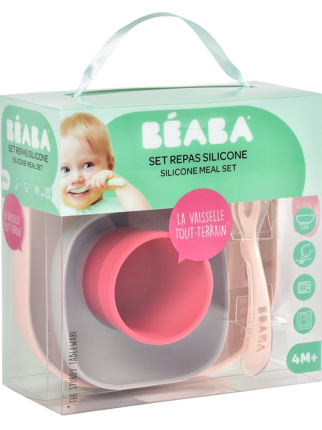 Beaba Silicone Meal Set (Pink- Image 2)