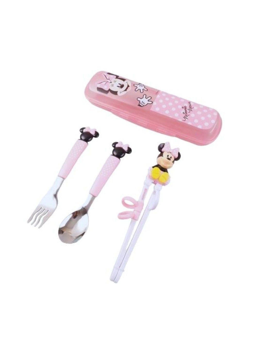 Dish Me PH Disney Minie Mouse - 3D Spoon, Fork and Chopsticks Set with Case (No Color- Image 1)