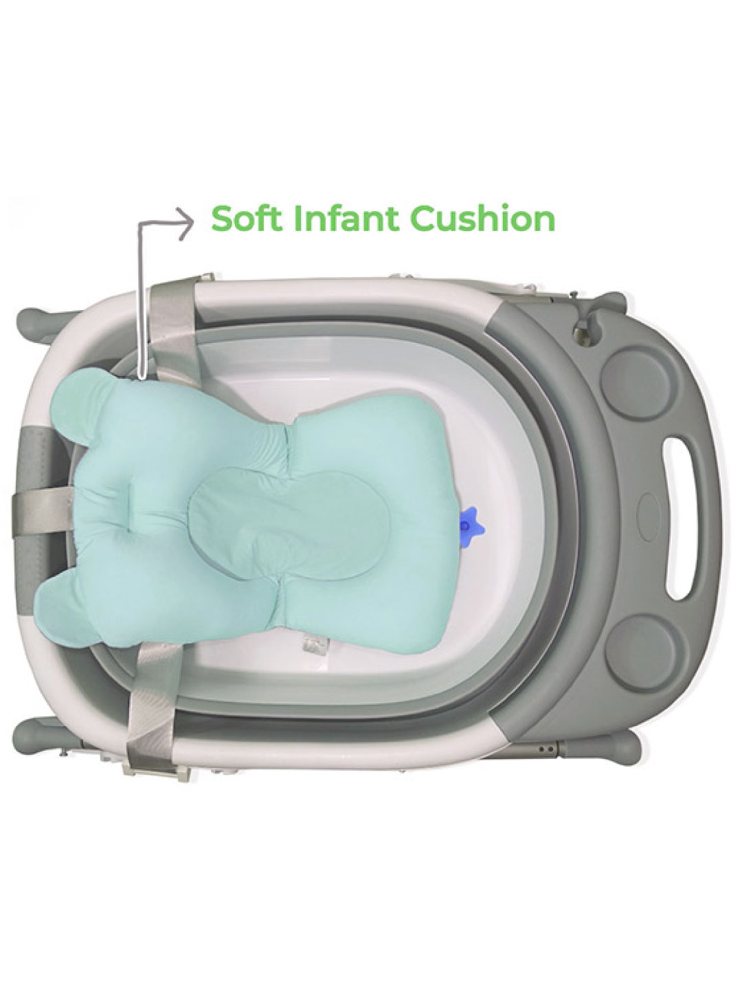 Nature to Nurture Nursery Splish Splash Triple Stage Collapsible Baby Tub (Mint- Image 4)