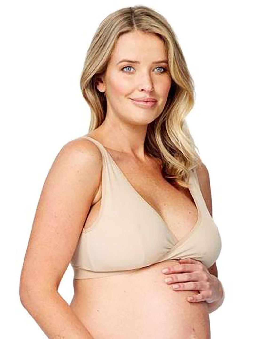 Mamaway Crossover Sleeping & Nursing Bra With Cups (Nude- Image 2)